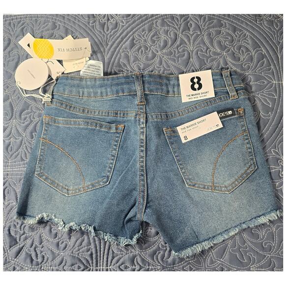 Joe's Jeans The Markie Mid Rise Cut Off Denim Short Girls with Sparkles Size 8 - Picture 4 of 9